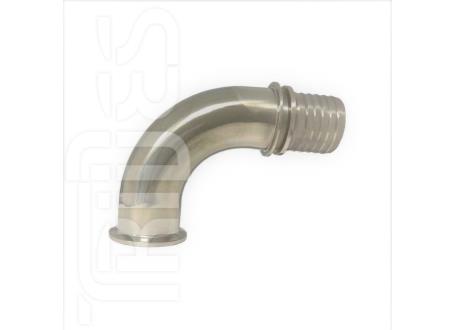Toulec rýhovaný se zámkem, kolenem 90° a hrdlem Clamp - CLHR90